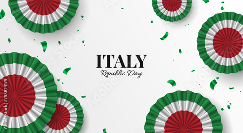 Republic Day Italy. Celebration banner. Cockade. Vector Illustration
