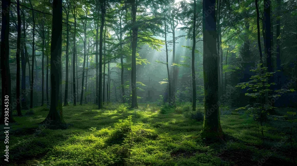 landscape, forest, mountain, beach, lake background