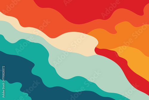 Abstract watercolor paint background by teal color orange and red with liquid fluid texture for background vector © mobarok8888