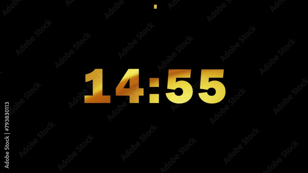 Golden 15-Minutes Countdown on Black Background. Timer from 15-Minutes to 0 Seconds in Ultra HD 4K Video Animation. Golden 15-Minutes Countdown on Black Background. Timer from 15-Minutes to 0 Seconds in Ultra HD 4K Video Animation.