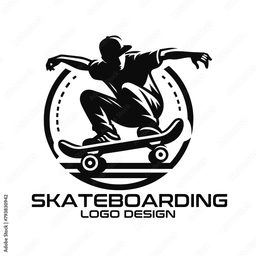 Fototapeta premium Skateboarding Vector Logo Design