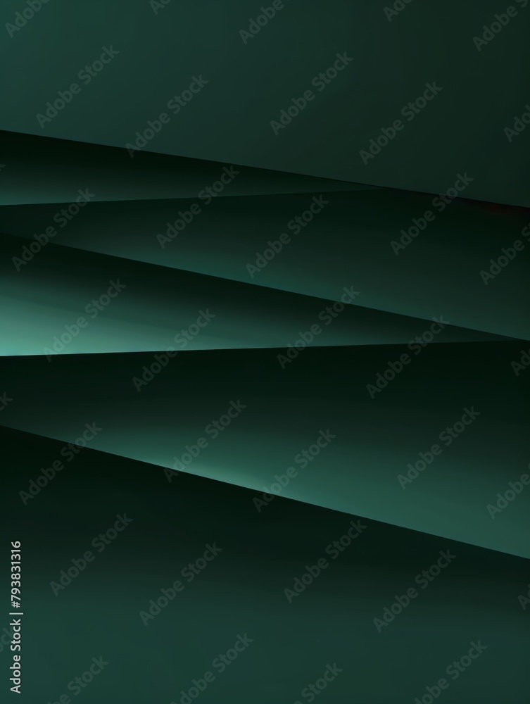 A dark green background with three layers of shadows in a minimalistic style with flat design and vector illustration in high resolution with professional color grading and clean sharp focus silhouett