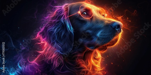 a cool dog, light art style