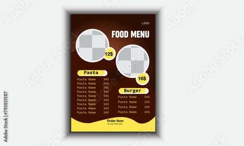 food menu for cafes and restaurants template