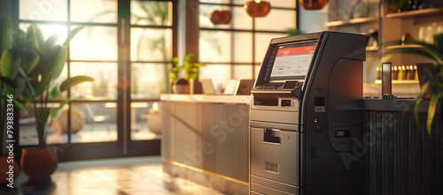 Automatic Teller Machine in the bank, money, paying bills, checking account balances, transferring money