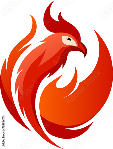 Modern fire rooster logo illustration design