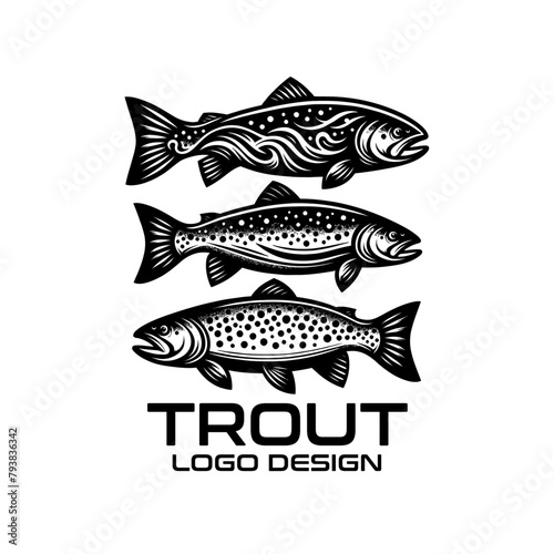 Trout Fish Vector Logo Design
