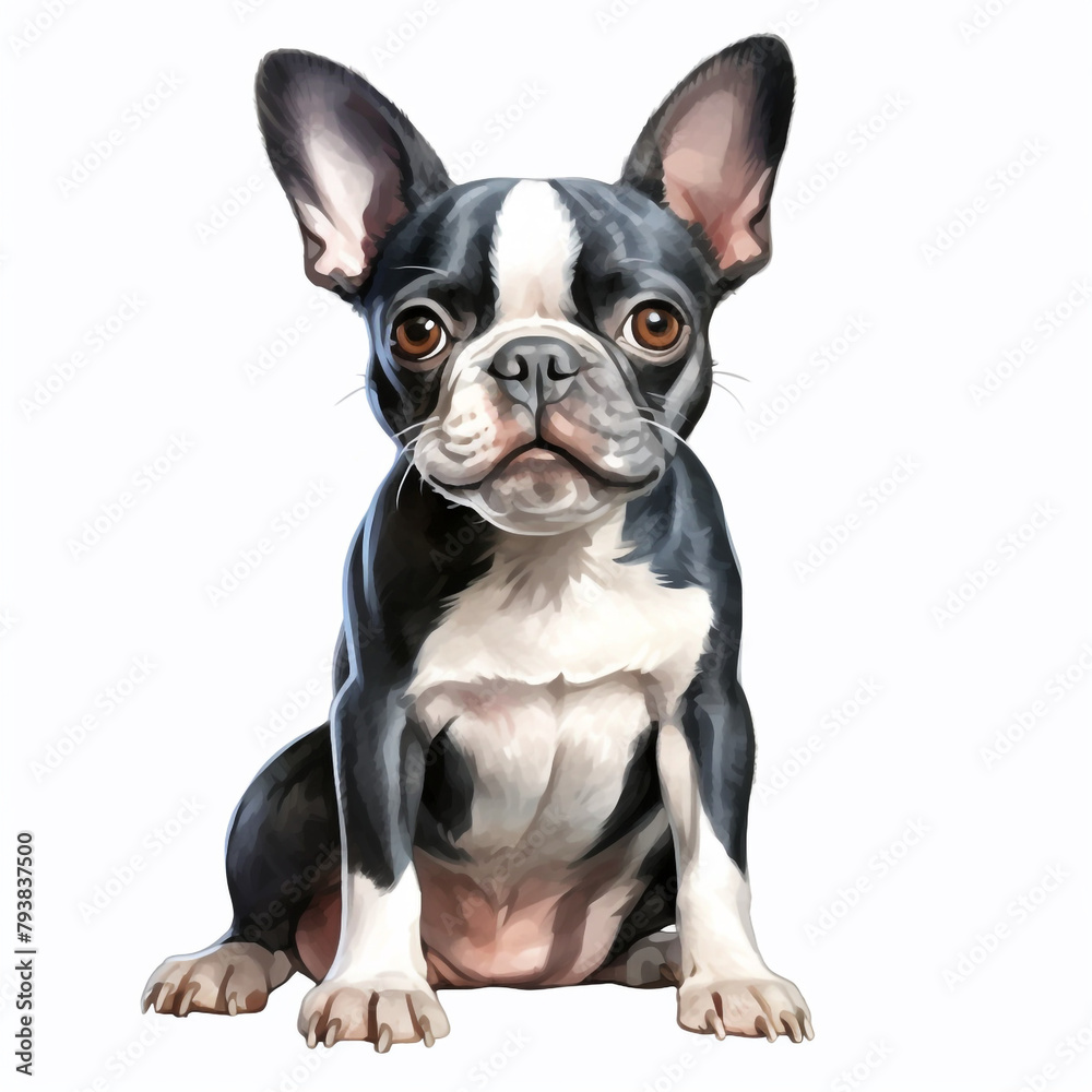 clipart boston terrier sitting сreated with Generative Ai clipart boston terrier sitting сreated with Generative Ai