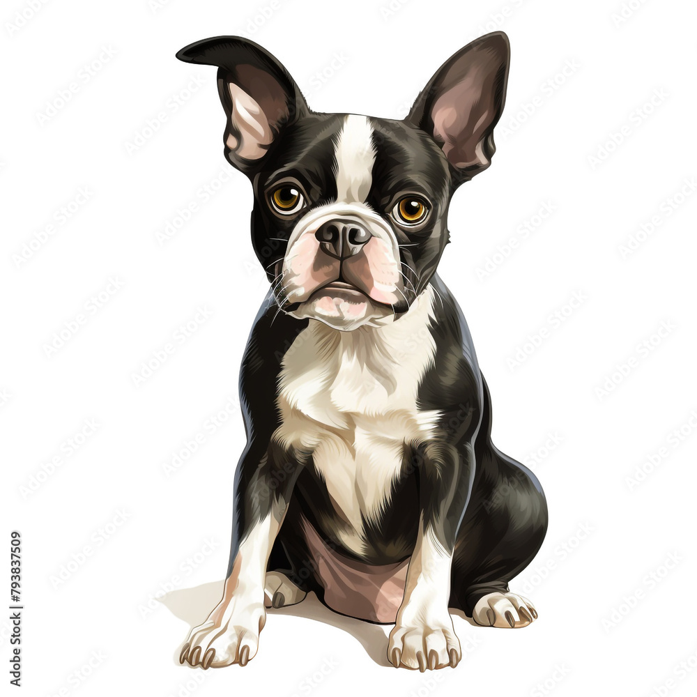 clipart boston terrier sitting сreated with Generative Ai clipart boston terrier sitting сreated with Generative Ai