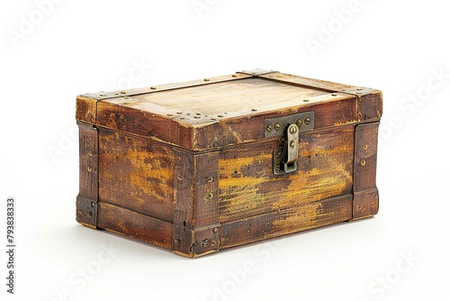 Rusted Wooden Box, isolated on white