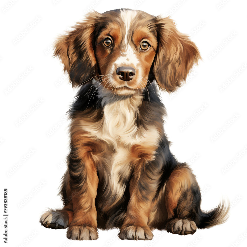 Fototapeta premium clipart brittany sitting сreated with Generative Ai
