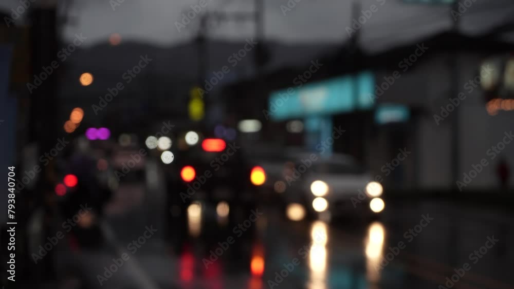 Traffic on Koh Samui is rush hour. Blurred background Traffic on Koh Samui is rush hour. Blurred background