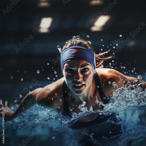 Power and Precision: Female Swimmer Training © BiljanaMoe