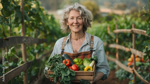 A Gardener with Fresh Vegetables © HelenP