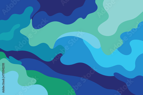 Abstract watercolor paint background by teal color blue and green with liquid fluid texture for background vector © mobarok8888