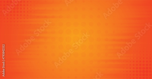 Abstract yellow and orange halftone background with lighting element vector for presentation design