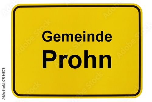 Illustration eines Ortsschildes der Gemeinde Prohn in Mecklenburg-Vorpommern