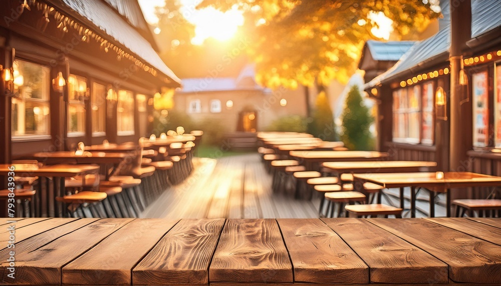 Rustic Bar Restaurant Cafe Wooden Table Mockup: Defocused Blurry Pub Interior Rustic Bar Restaurant Cafe Wooden Table Mockup: Defocused Blurry Pub Interior