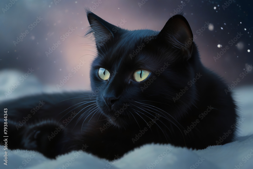 cat in the night