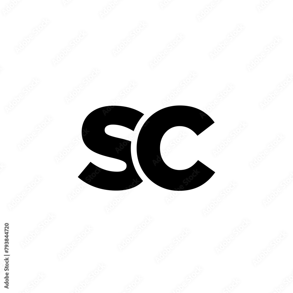 Obraz premium Letter S and C, SC logo design template. Minimal monogram initial based logotype.