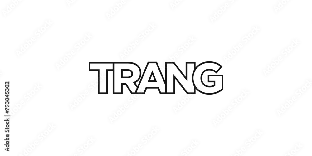 Trang in the Thailand emblem. The design features a geometric style, vector illustration with bold typography in a modern font. The graphic slogan lettering. Trang in the Thailand emblem. The design features a geometric style, vector illustration with bold typography in a modern font. The graphic slogan lettering.