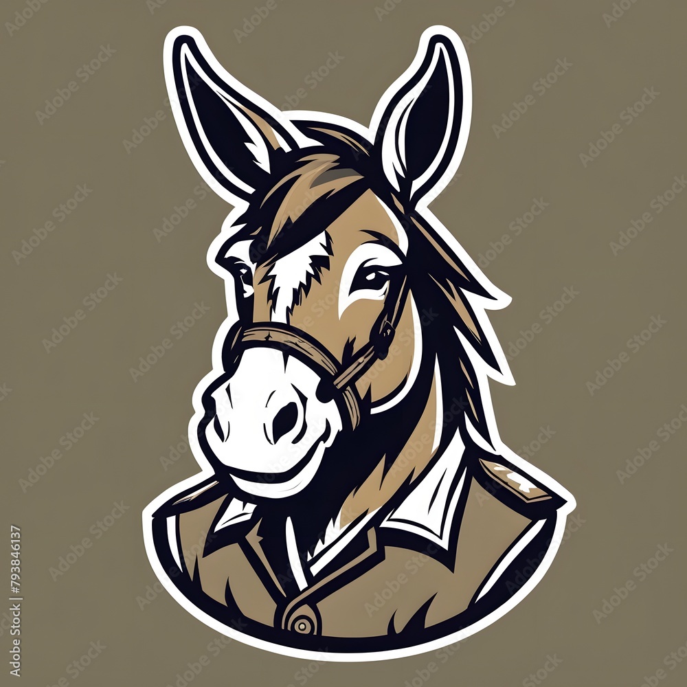 Donkey Mascot Logo, Donkey Esports logo, Donkey Logo Design, Donkey Gaming logo, Animal Mascot Logo Illustration, Animal Gaming Logo, Donkey Illustration, AI Generative