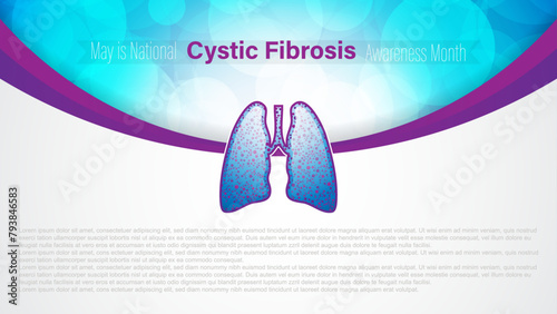 Cystic Fibrosis Awareness Month observed every year in May, vector illustration