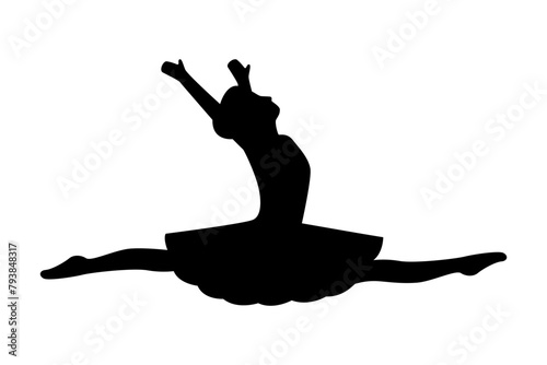 Vector illustration of ballerina silhouette on transparent background