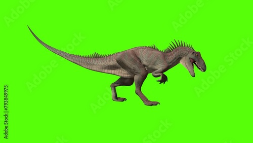 Dinosaur Roar Animation on Green Screen photo