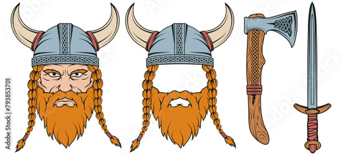 viking in a helmet