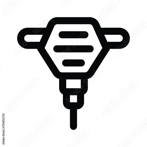 Jackhammer icon design, electric drilling constructional machine