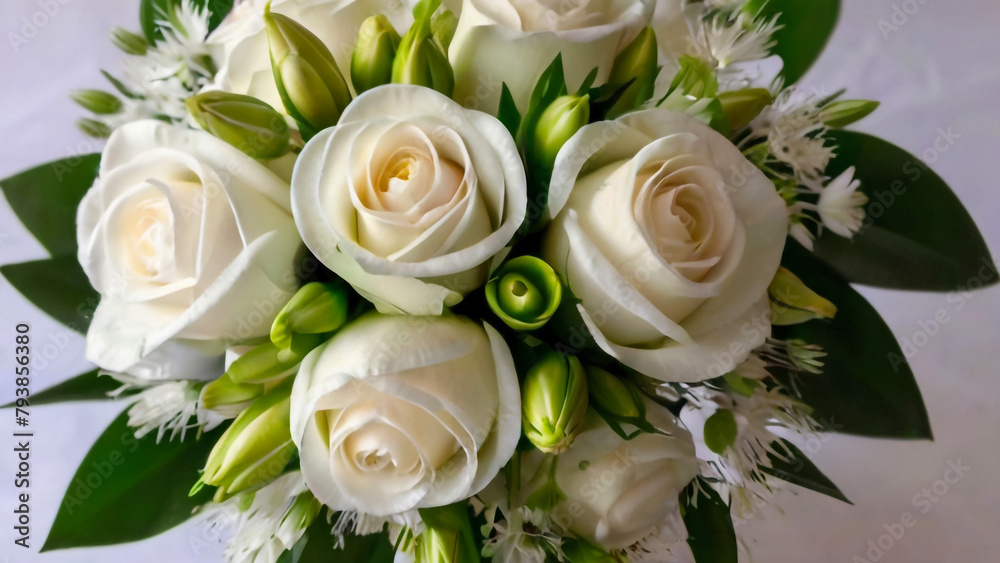 Obraz premium a bunch of white roses 