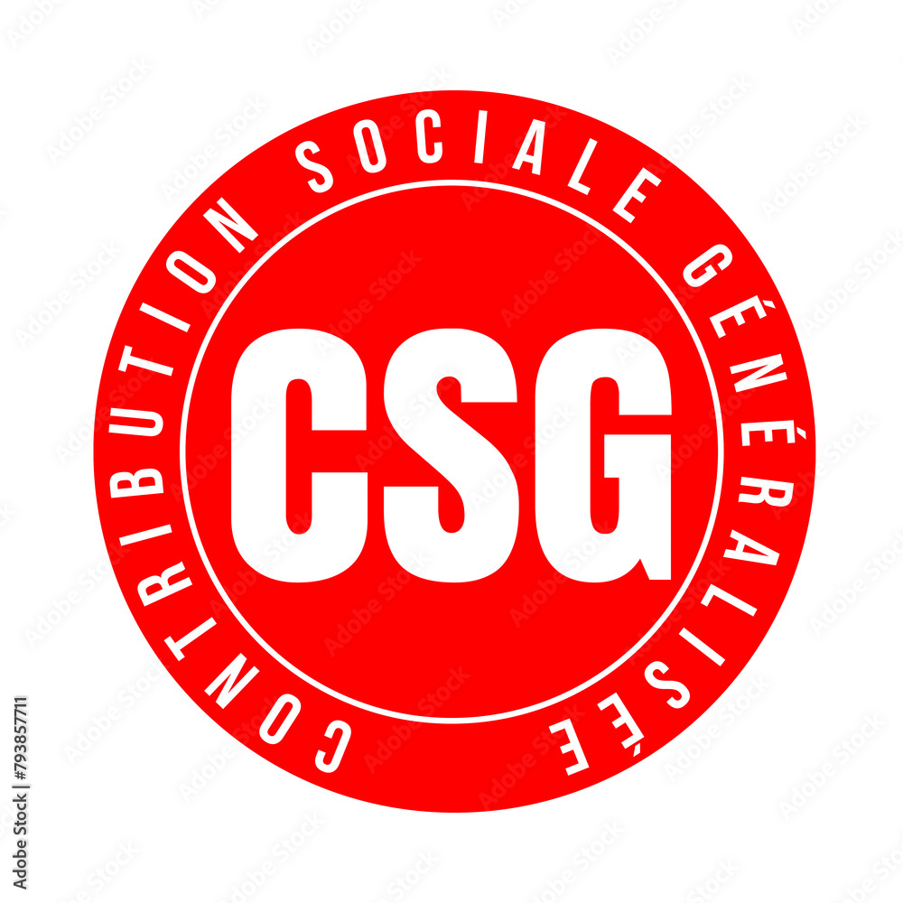 Symbole CSG contribution sociale généralisée en France
