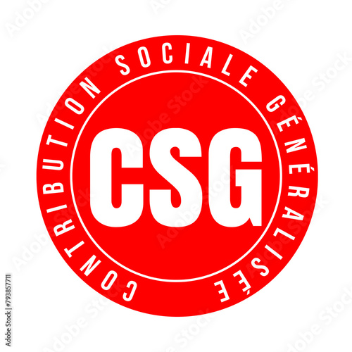 Symbole CSG contribution sociale généralisée en France