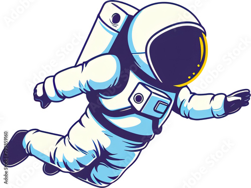 astronaut flying cartoon style