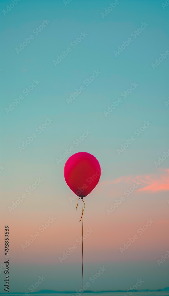 Fototapeta premium red balloon in the air