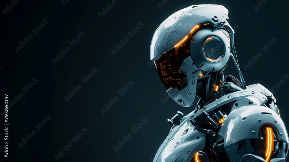 Fototapeta premium Portrait of a humanoid robot of the future