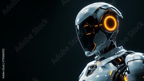 Portrait of a humanoid robot of the future