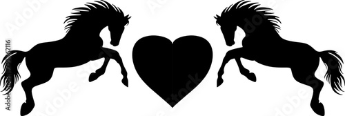 silhouette of  with a horse, horse day