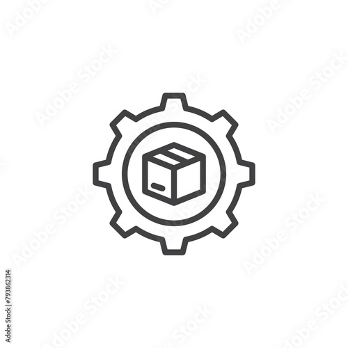 Logistics management line icon