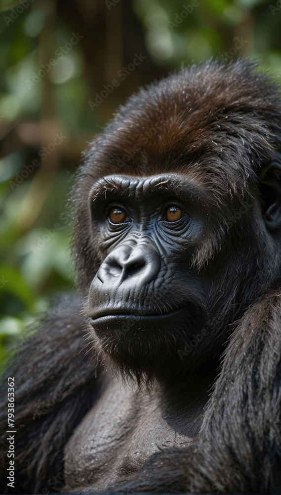 Close-up portrait of a gorilla Close-up portrait of a gorilla
