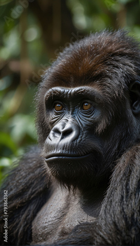 Close-up portrait of a gorilla © mischenko
