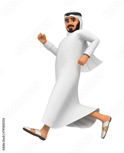 Arab man running
