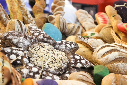 Delicious and colorful bread varieties
