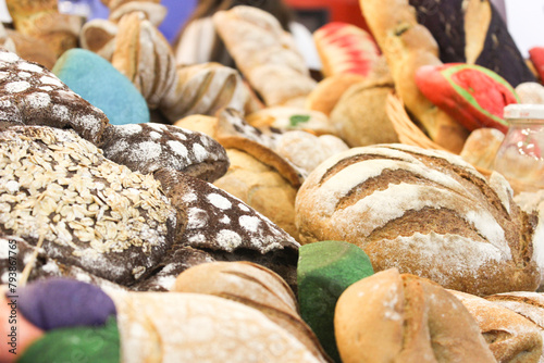 Delicious and colorful bread varieties
