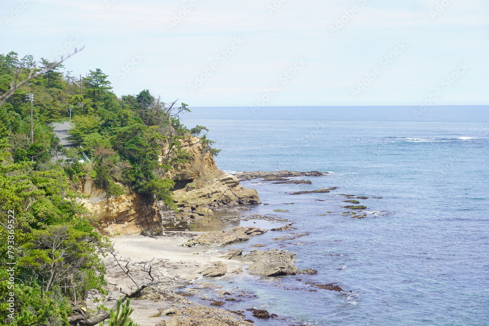 Fototapeta premium 福島県いわき市の観光名所。三崎潮見台から眺めた海。