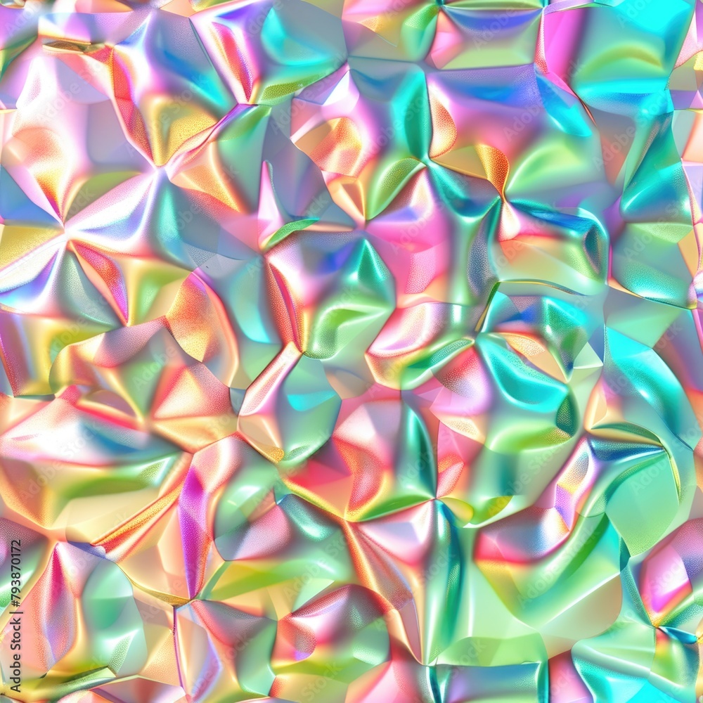 Seamless pattern of iridescent fabric waves