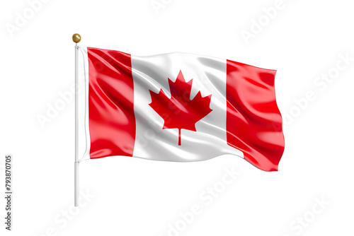 3D illustration Canada flag on white isolated background PNG