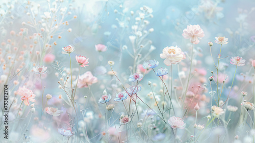  Ethereal Meadow View: Delicate Flowers and Dreamlike Atmosphere       © mimi