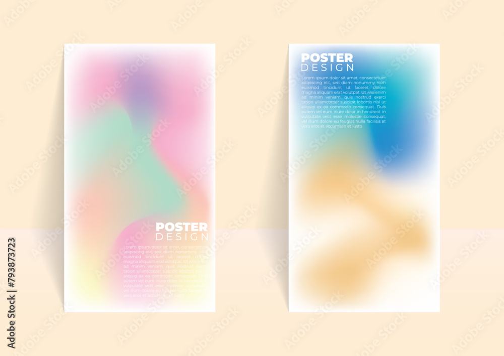 Fototapeta premium set of colorful gradient abstract poster design